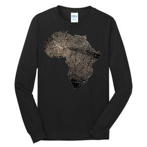 Africa Dna Flag Thumb Fingerprint Roots Proud Tall Long Sleeve T-Shirt