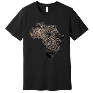 Africa Dna Flag Thumb Fingerprint Roots Proud Premium T-Shirt