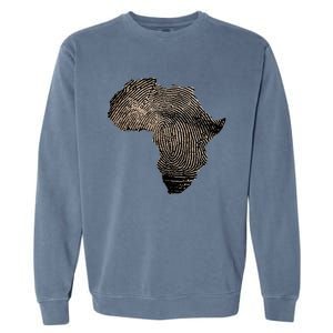 Africa Dna Flag Thumb Fingerprint Roots Proud Garment-Dyed Sweatshirt