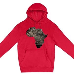 Africa Dna Flag Thumb Fingerprint Roots Proud Premium Pullover Hoodie