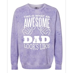 Awesome Dad Fathers Day Colorblast Crewneck Sweatshirt