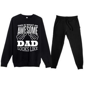 Awesome Dad Fathers Day Premium Crewneck Sweatsuit Set