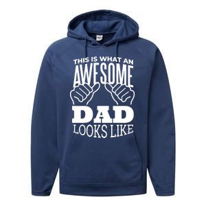 Awesome Dad Fathers Day Performance Fleece Hoodie