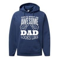 Awesome Dad Fathers Day Performance Fleece Hoodie