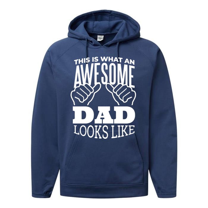 Awesome Dad Fathers Day Performance Fleece Hoodie