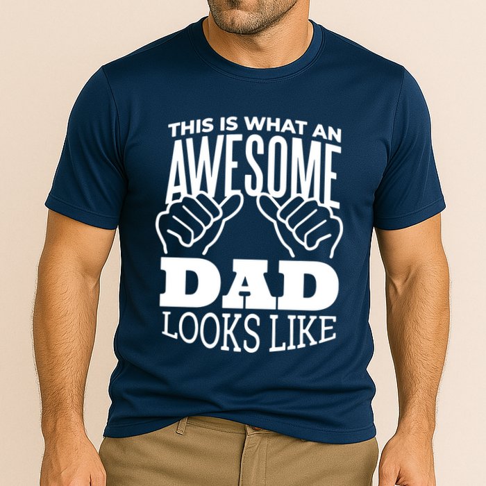 Awesome Dad Fathers Day Cooling Performance Crew T-Shirt