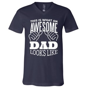 Awesome Dad Fathers Day V-Neck T-Shirt