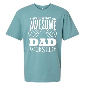 Awesome Dad Fathers Day Sueded Cloud Jersey T-Shirt