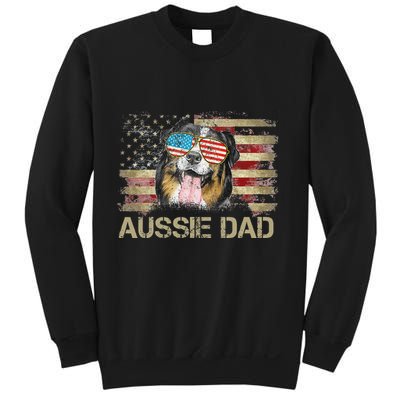 Aussie Dad Flag American Australian Shepherd Dog 4th July Sweatshirt