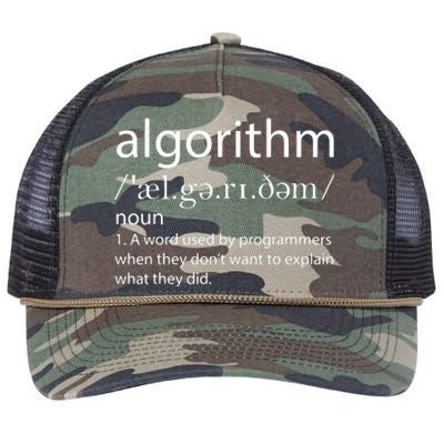 Algorithm Definition Funny Programming Software Developer Retro Rope Trucker Hat Cap