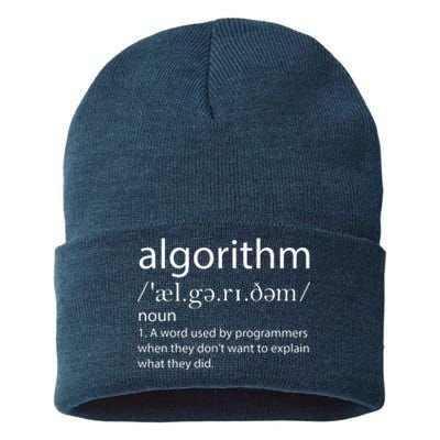 Algorithm Definition Funny Programming Software Developer Sustainable Knit Beanie