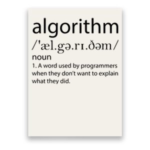 Algorithm Definition Funny Programming Software Developer Poster