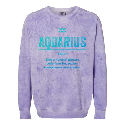 Aquarius Definition Funny Zodiac Gift Great Gift Colorblast Crewneck Sweatshirt