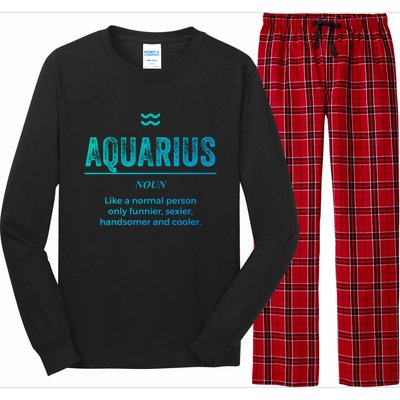 Aquarius Definition Funny Zodiac Gift Great Gift Long Sleeve Pajama Set