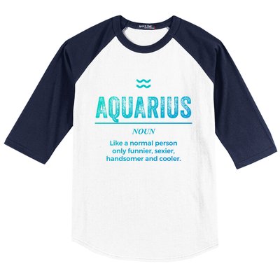 Aquarius Definition Funny Zodiac Gift Great Gift Baseball Sleeve Shirt