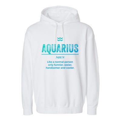 Aquarius Definition Funny Zodiac Gift Great Gift Garment-Dyed Fleece Hoodie