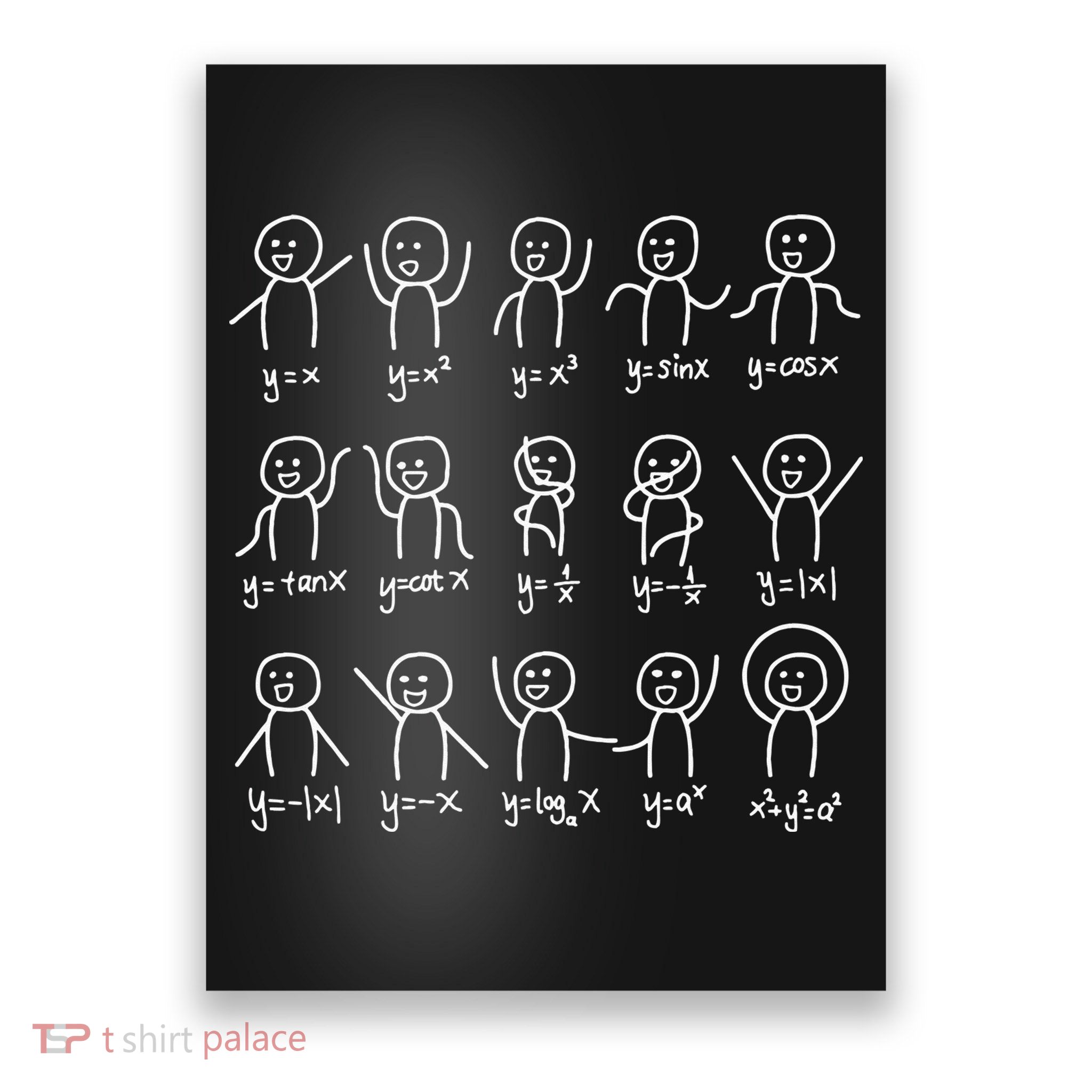 Algebra Dance Funny Graph Figures Math Equation Poster