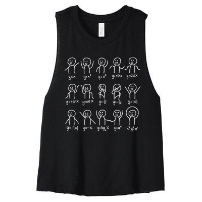 Algebra Dance Funny Graph Figures Math Equation Women's Racerback Cropped Tank