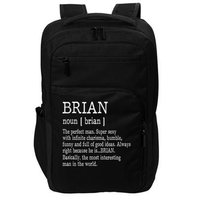 Adult Definition First Name Brian Men Funny Impact Tech Backpack