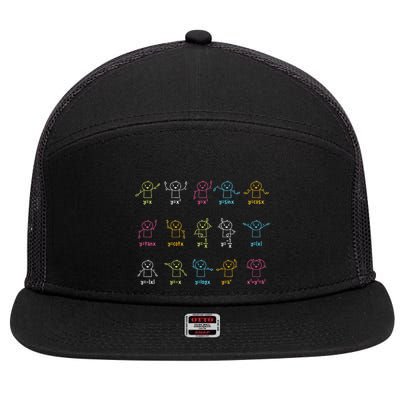 Algebra Dance Funny Graph Figures Math Equation Teacher 7 Panel Mesh Trucker Snapback Hat