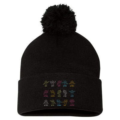 Algebra Dance Funny Graph Figures Math Equation Teacher Pom Pom 12in Knit Beanie