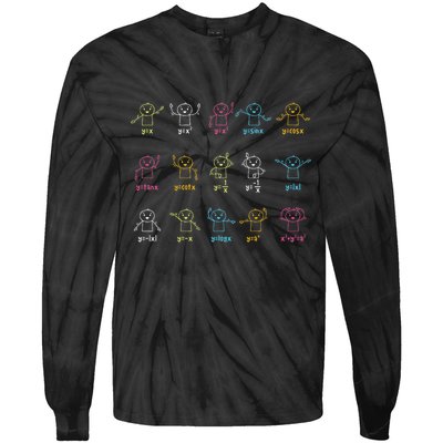 Algebra Dance Funny Graph Figures Math Equation Teacher Tie-Dye Long Sleeve Shirt
