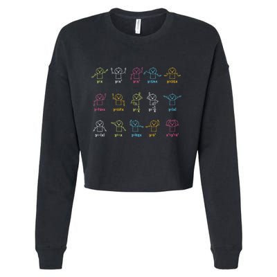 Algebra Dance Funny Graph Figures Math Equation Teacher Cropped Pullover Crew