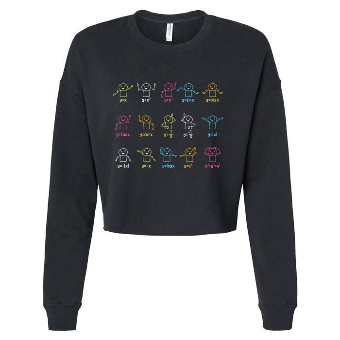 Algebra Dance Funny Graph Figures Math Equation Teacher Cropped Pullover Crew