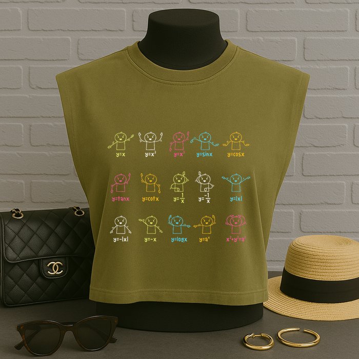 Algebra Dance Funny Graph Figures Math Equation Teacher Garment-Dyed Women's Muscle Tee