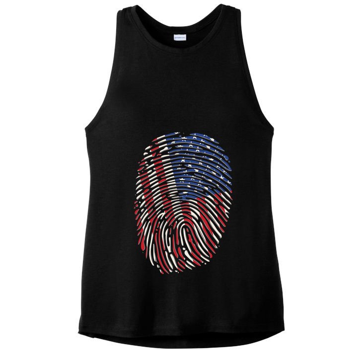 American DNA Fingerprint Ladies PosiCharge Tri-Blend Wicking Tank