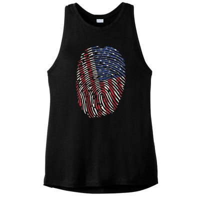 American DNA Fingerprint Ladies PosiCharge Tri-Blend Wicking Tank