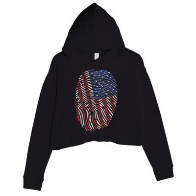 American DNA Fingerprint Crop Fleece Hoodie