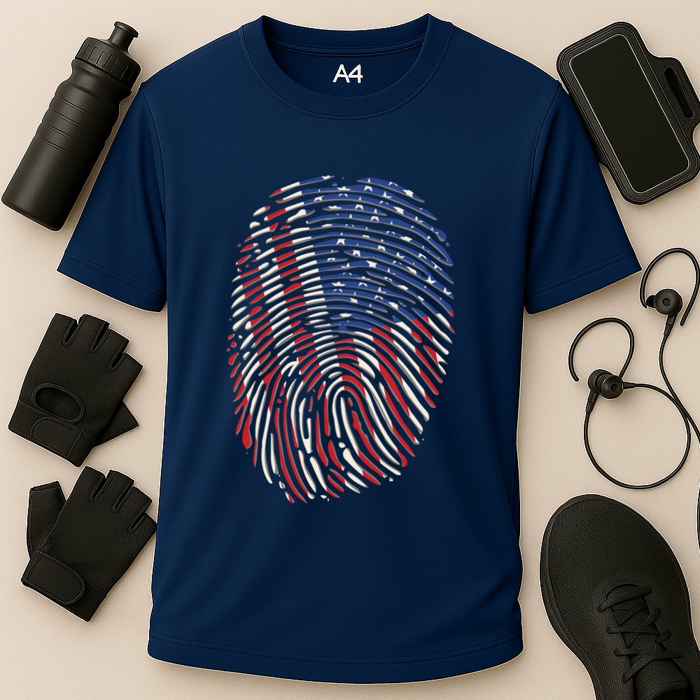 American DNA Fingerprint Cooling Performance Crew T-Shirt