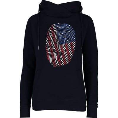 American DNA Fingerprint Womens Funnel Neck Pullover Hood