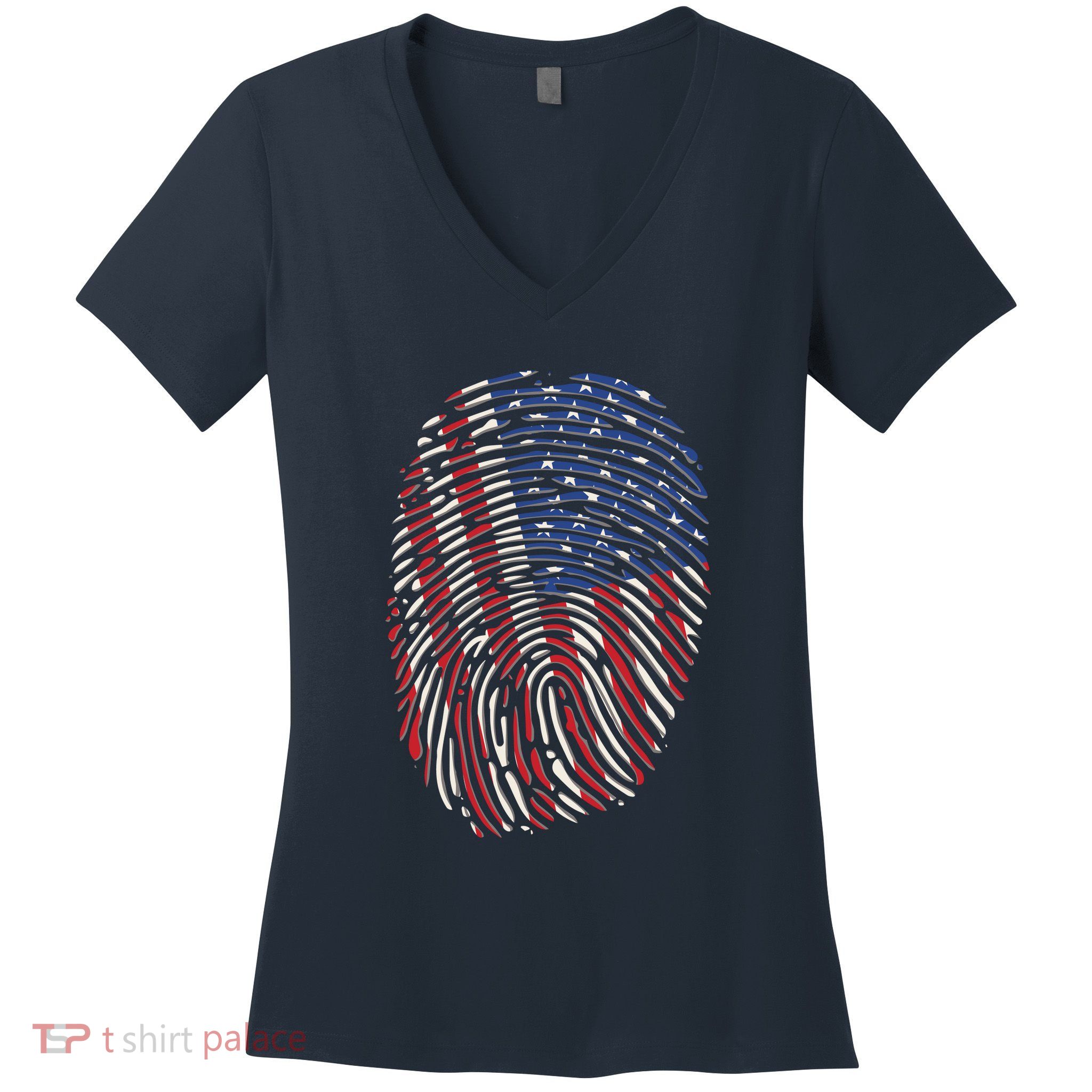 American DNA Fingerprint Women's V-Neck T-Shirt