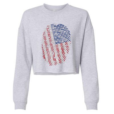 American DNA Fingerprint Cropped Pullover Crew