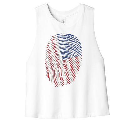 American DNA Fingerprint Women's Racerback Cropped Tank