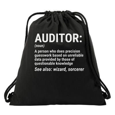 Auditor Definition Funny Auditing Wizard Drawstring Bag