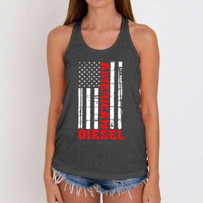 American Diesel Flag Hoodie Truck Turbo Brothers Women's Knotted Racerback Tank