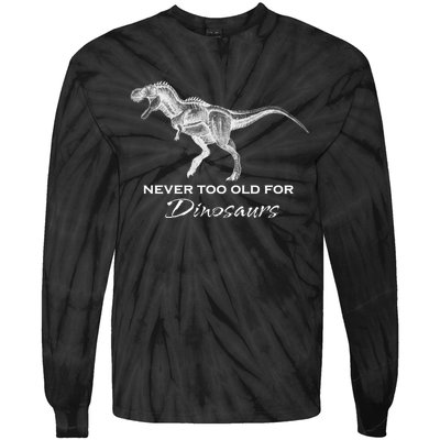 Adult Dinosaur - Funny Dinosaur Tie-Dye Long Sleeve Shirt