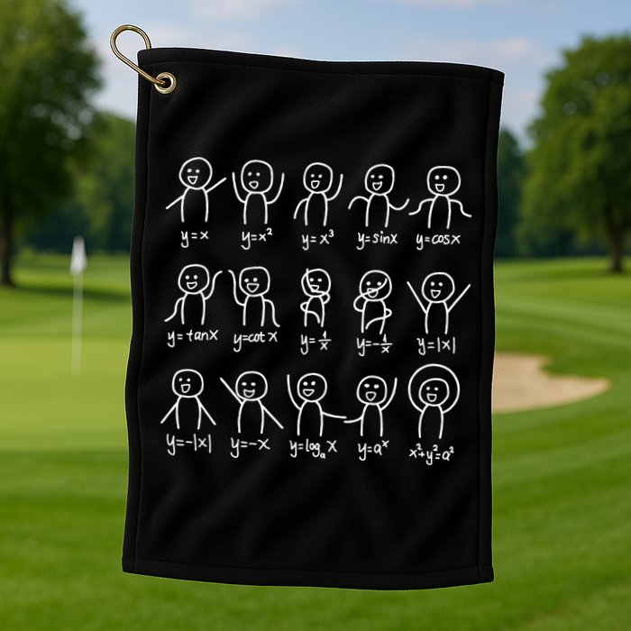 Algebra Dance Funny Graph Figures Math Equation Golf Towel