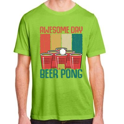 Awesome Day For Beer Pong Funny Sports Lover Player Graphic Gift Adult ChromaSoft Performance T-Shirt