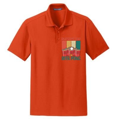 Awesome Day For Beer Pong Funny Sports Lover Player Graphic Gift Dry Zone Grid Polo