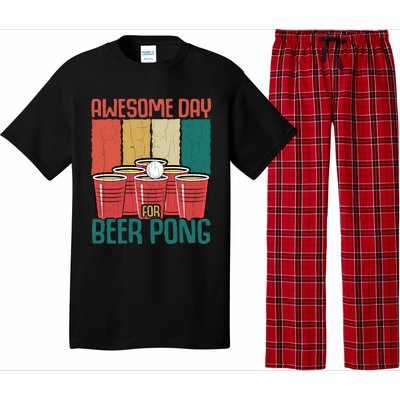 Awesome Day For Beer Pong Funny Sports Lover Player Graphic Gift Pajama Set