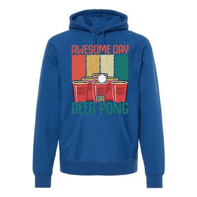 Awesome Day For Beer Pong Funny Sports Lover Player Graphic Gift Premium Hoodie