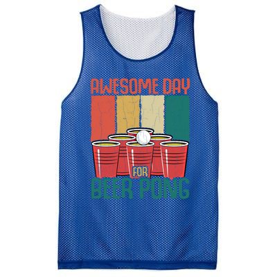 Awesome Day For Beer Pong Funny Sports Lover Player Graphic Gift Mesh Reversible Basketball Jersey Tank