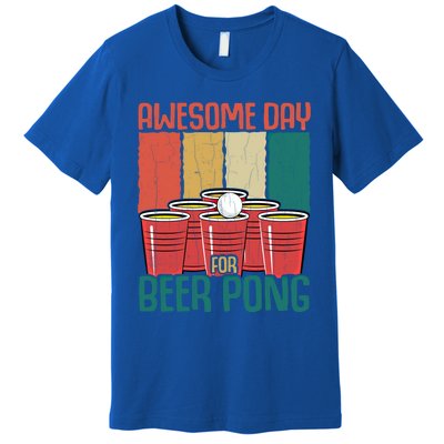 Awesome Day For Beer Pong Funny Sports Lover Player Graphic Gift Premium T-Shirt