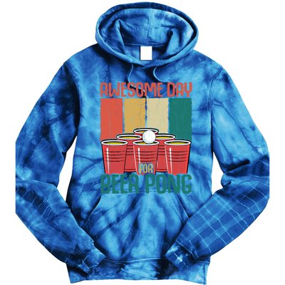 Awesome Day For Beer Pong Funny Sports Lover Player Graphic Gift Tie Dye Hoodie