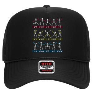 Algebra Dance Funny Function Skeleton Geek Pun Math Equation High Crown Mesh Back Trucker Hat