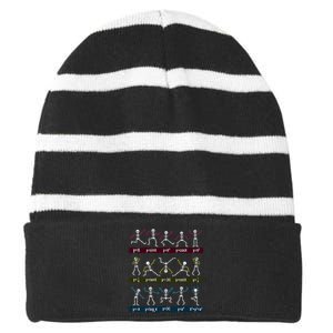 Algebra Dance Funny Function Skeleton Geek Pun Math Equation Striped Beanie with Solid Band